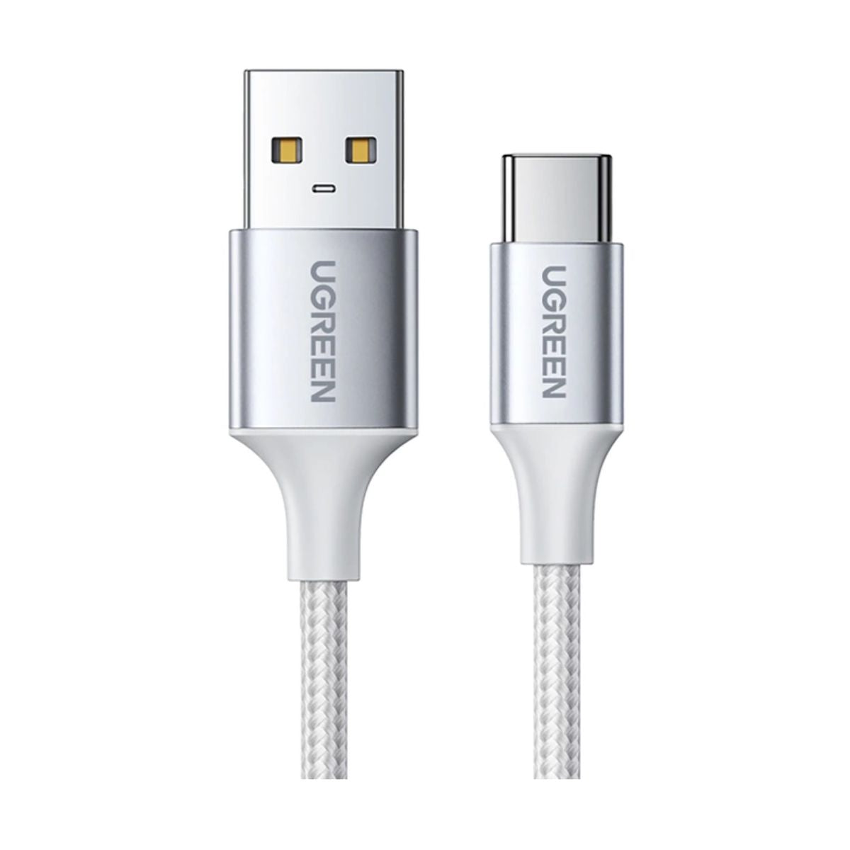 Cable USB-A a USB-C UGREEN US288 blanco con conectores metálicos